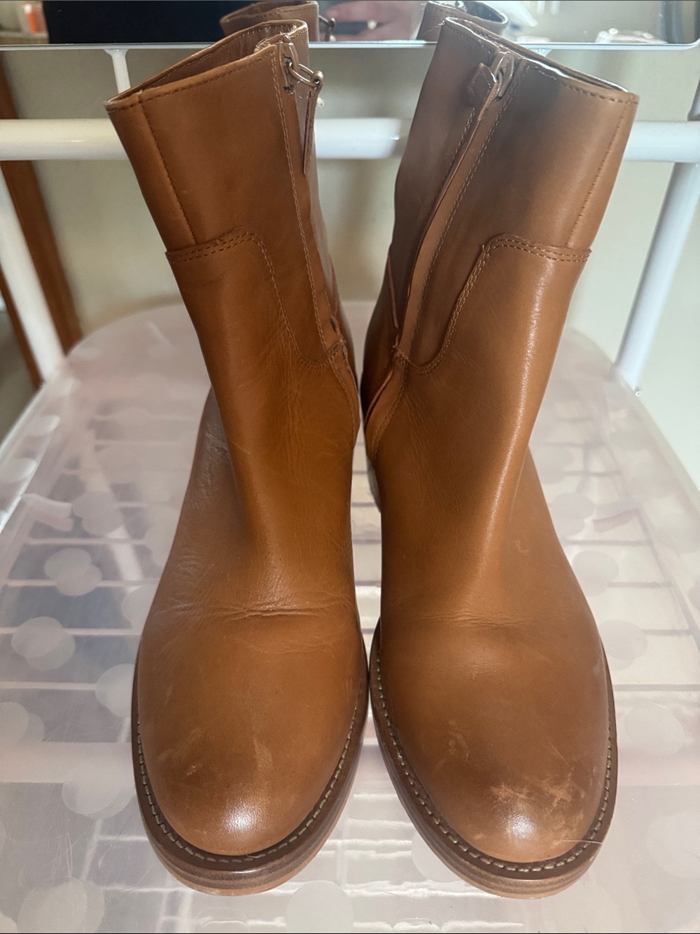 J. Crew Brown Leather Ankle Boots size 8